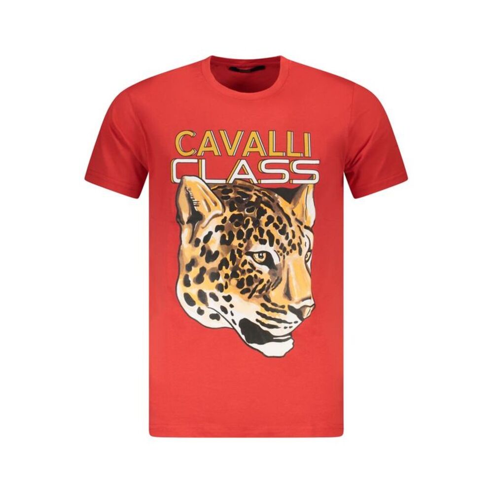 Cavalli Class Red Cotton Men Men's T-Shirt